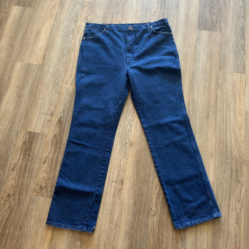 Wrangler 936PWD Mens Cowboy Cut Slim Fit Jeans‎ Blue Denim 42x34 High Rise